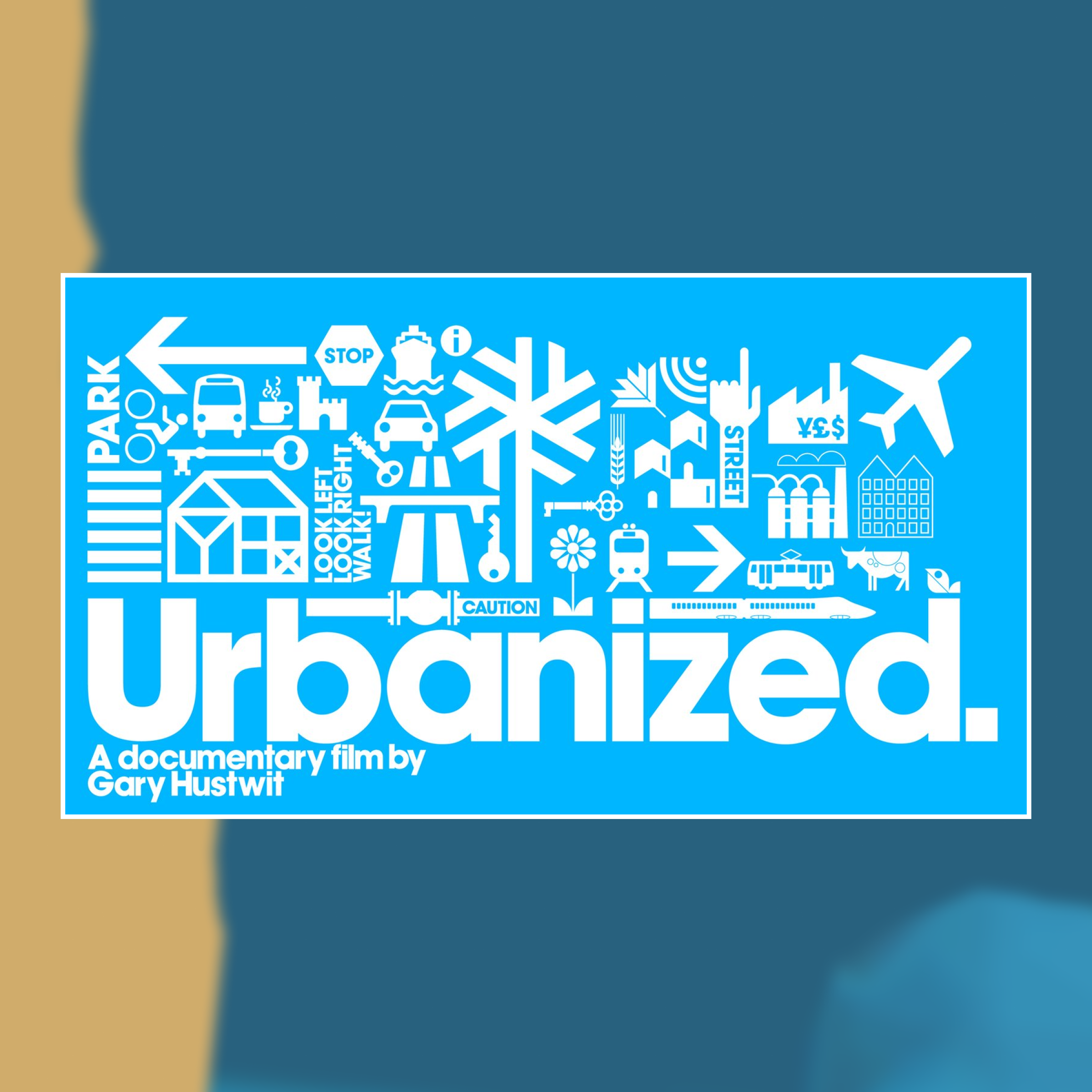 Movie cover of Urbanized against a painted abstract background
