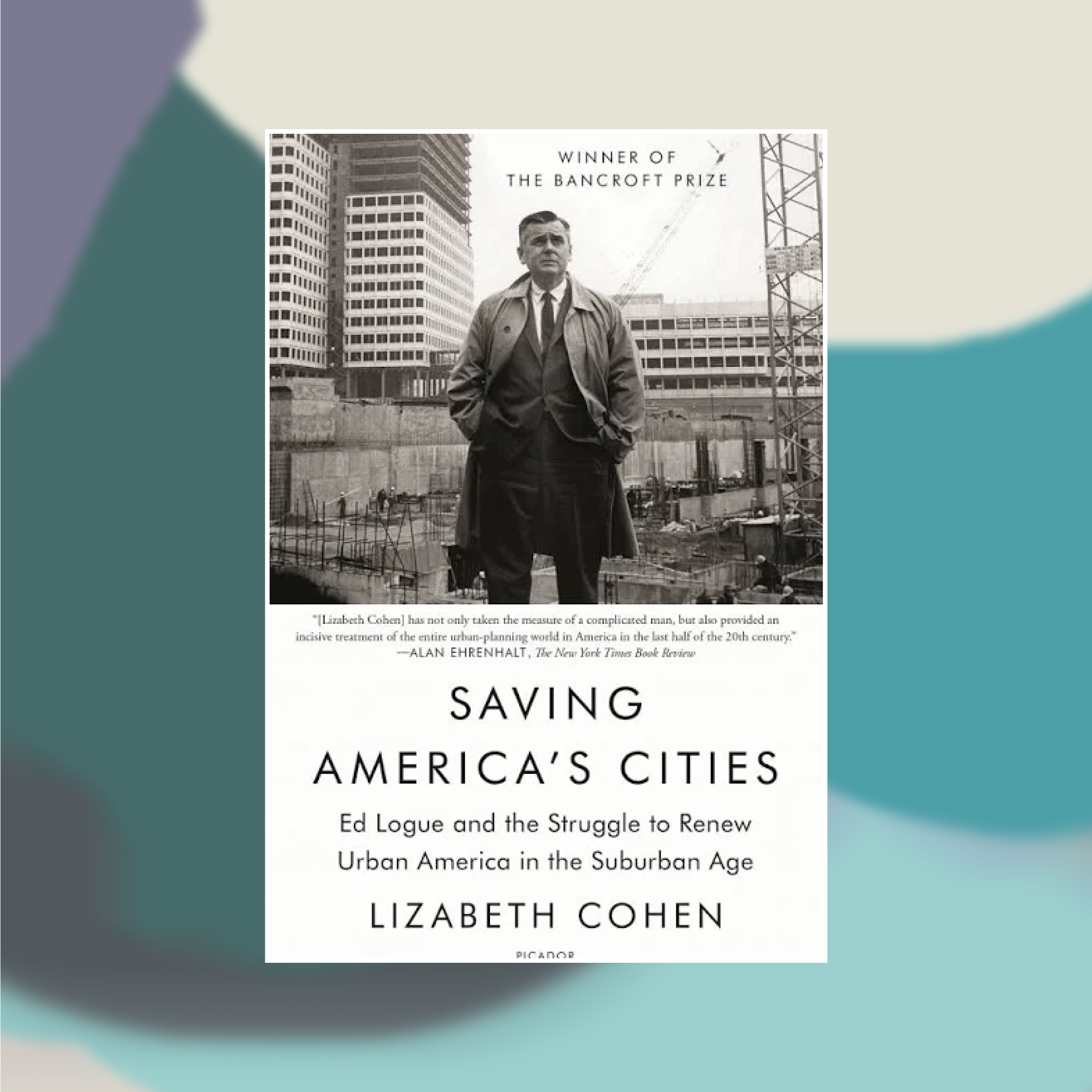 Book cover of Saving America's Cities against a painted background