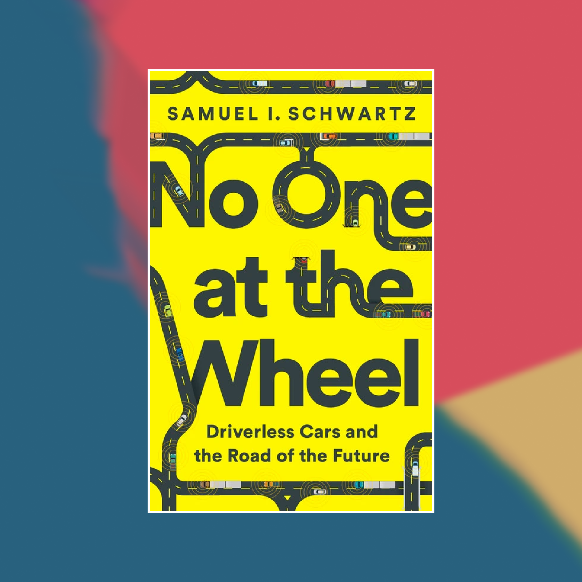 Book cover of No One at the Wheel against a painted background