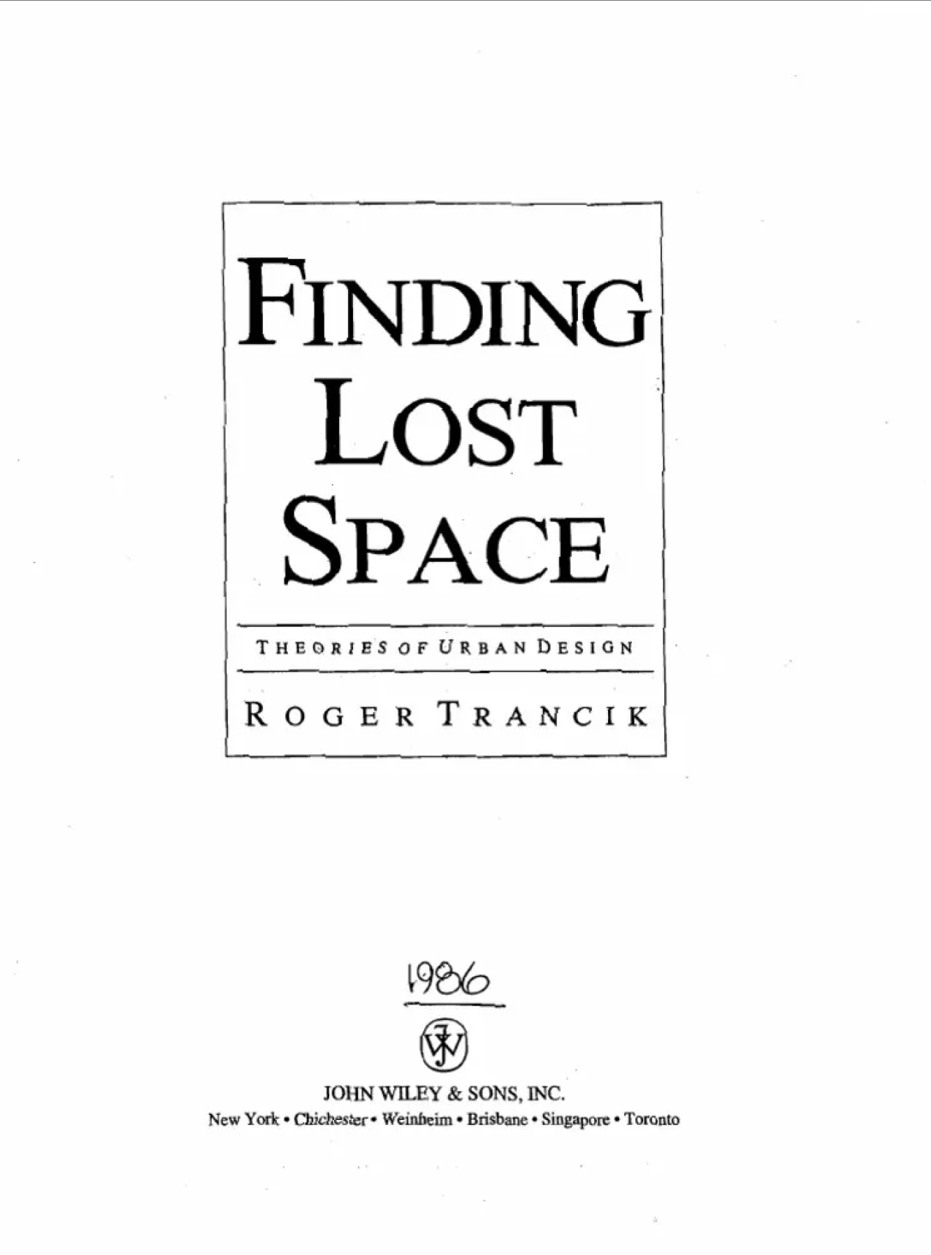 Book cover of Finding Lost Space