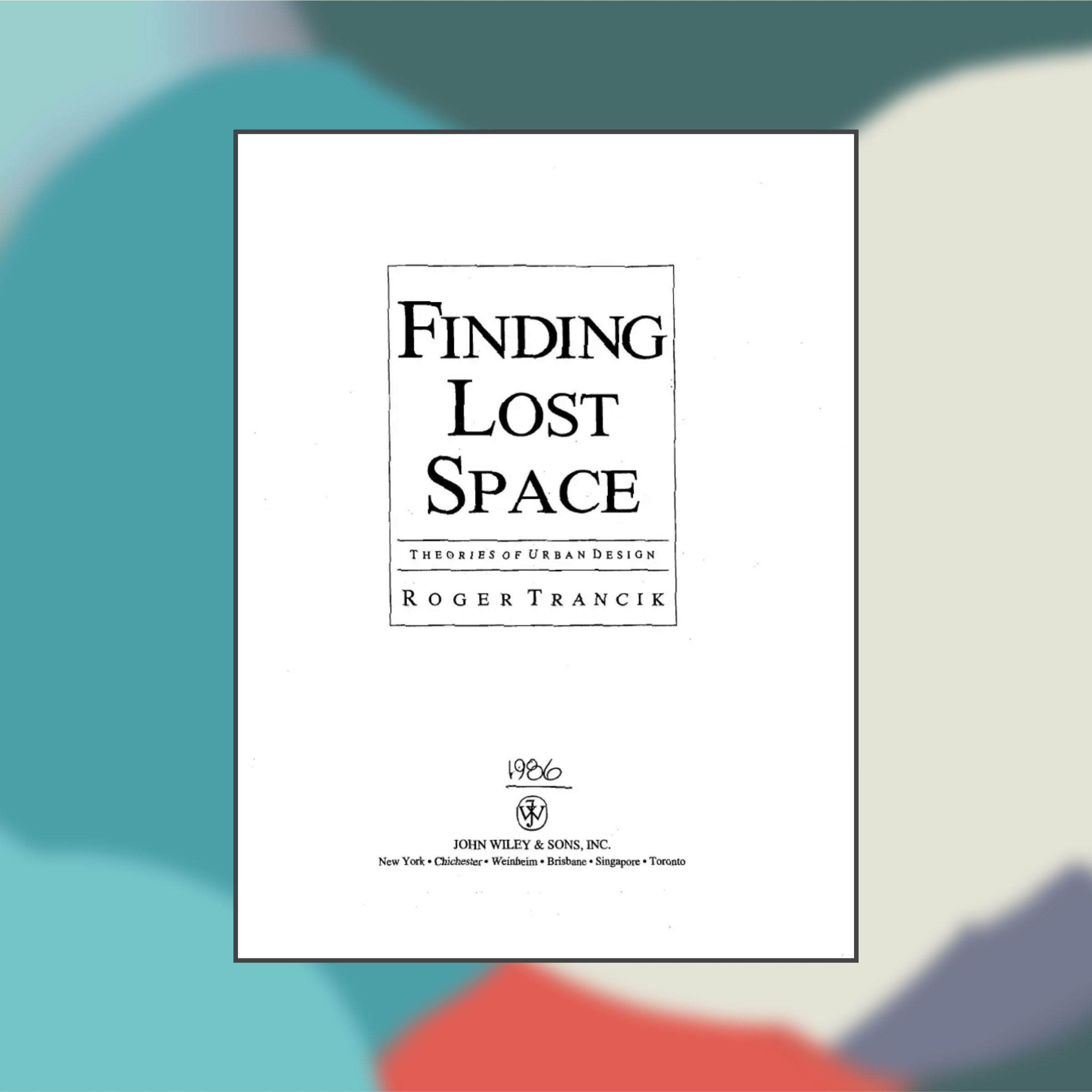 Book cover of Finding Lost Space against a painted background