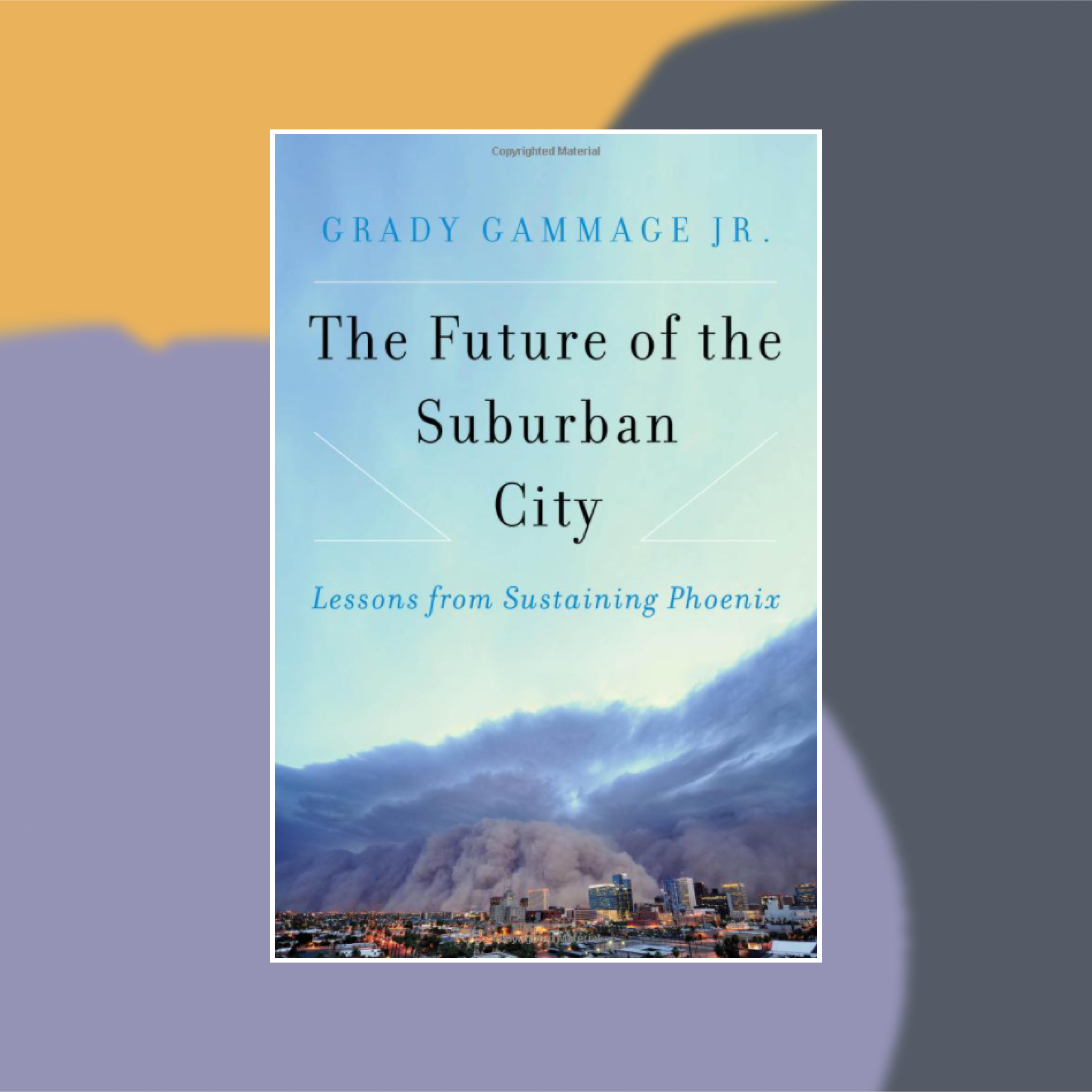 Book cover of The Future of the Suburban City against a painted background