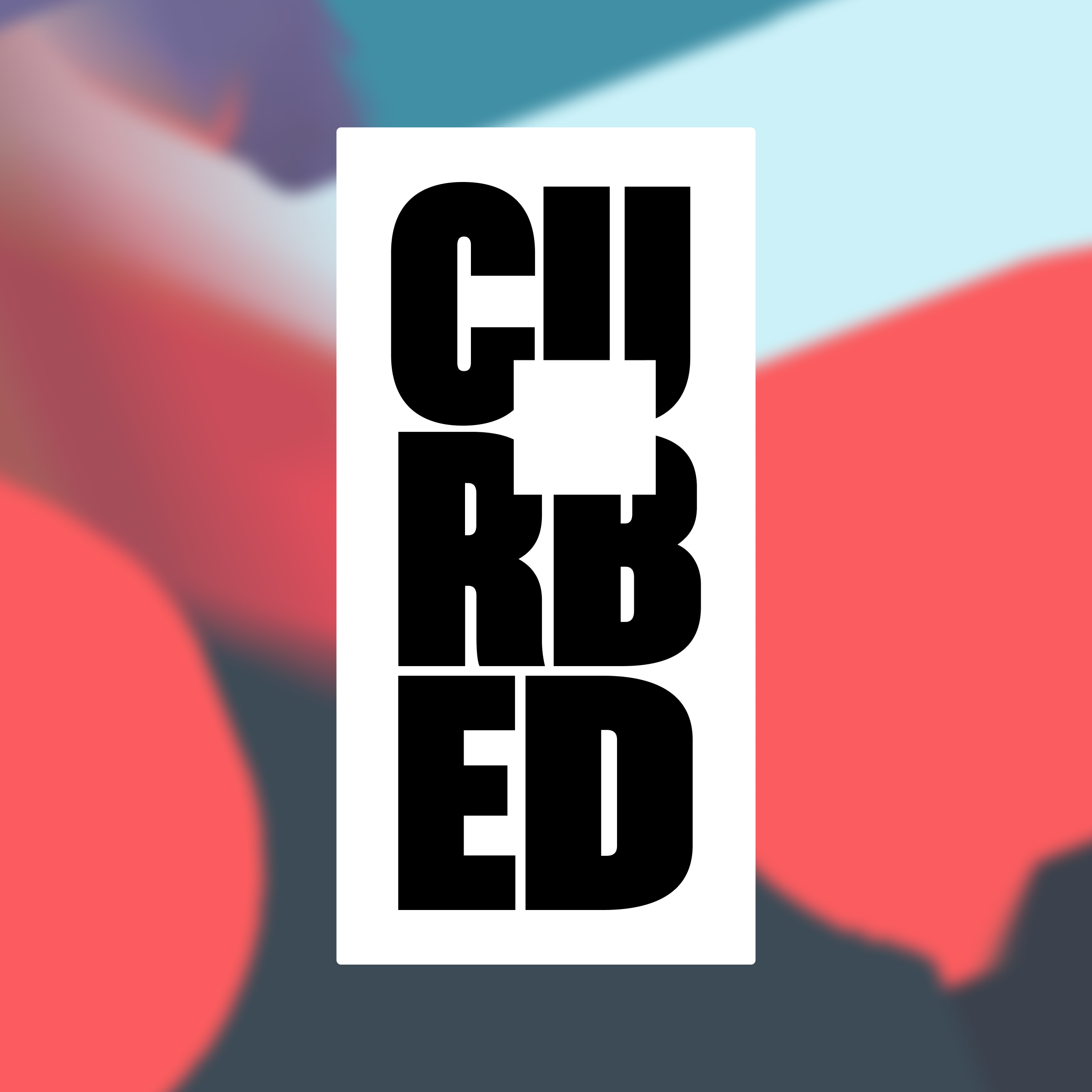 Logo of Curbed against an abstract painted background
