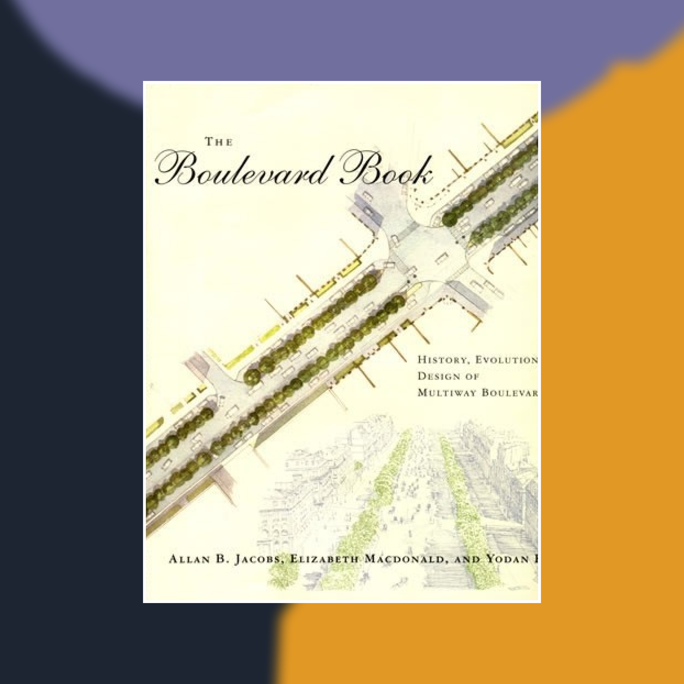 Book cover of The Boulevard Book against an abstract painted background
