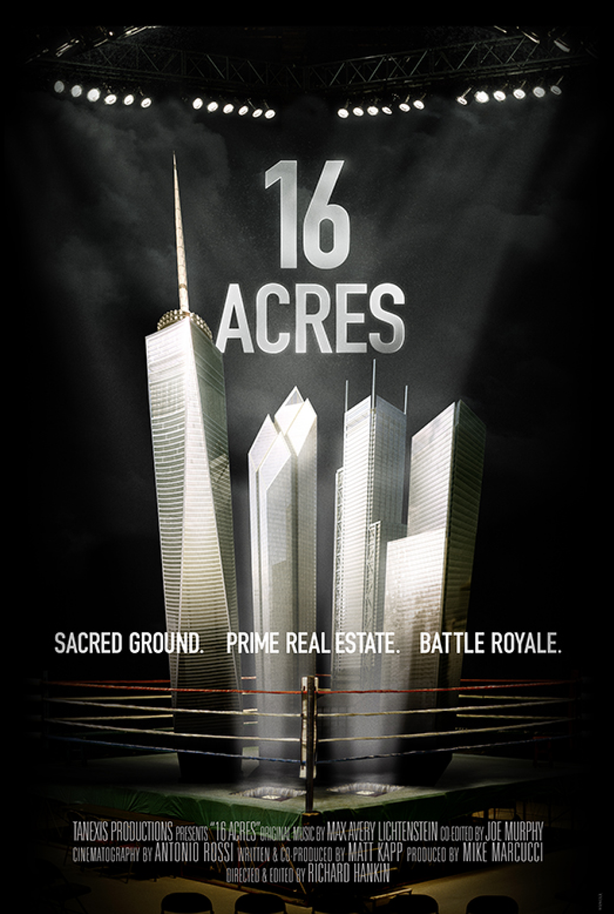 Movie cover of 16 Acres against an abstract painted background
