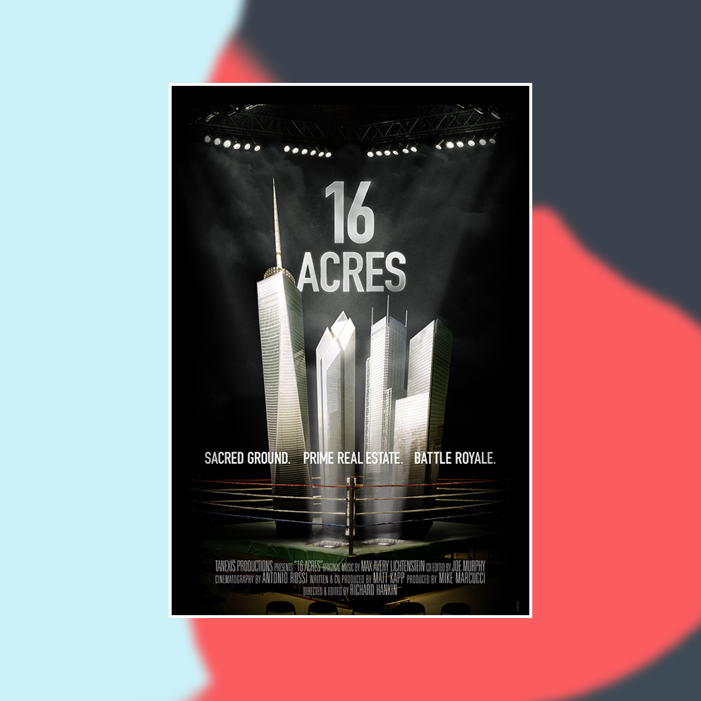 Movie cover of 16 Acres against an abstract painted background