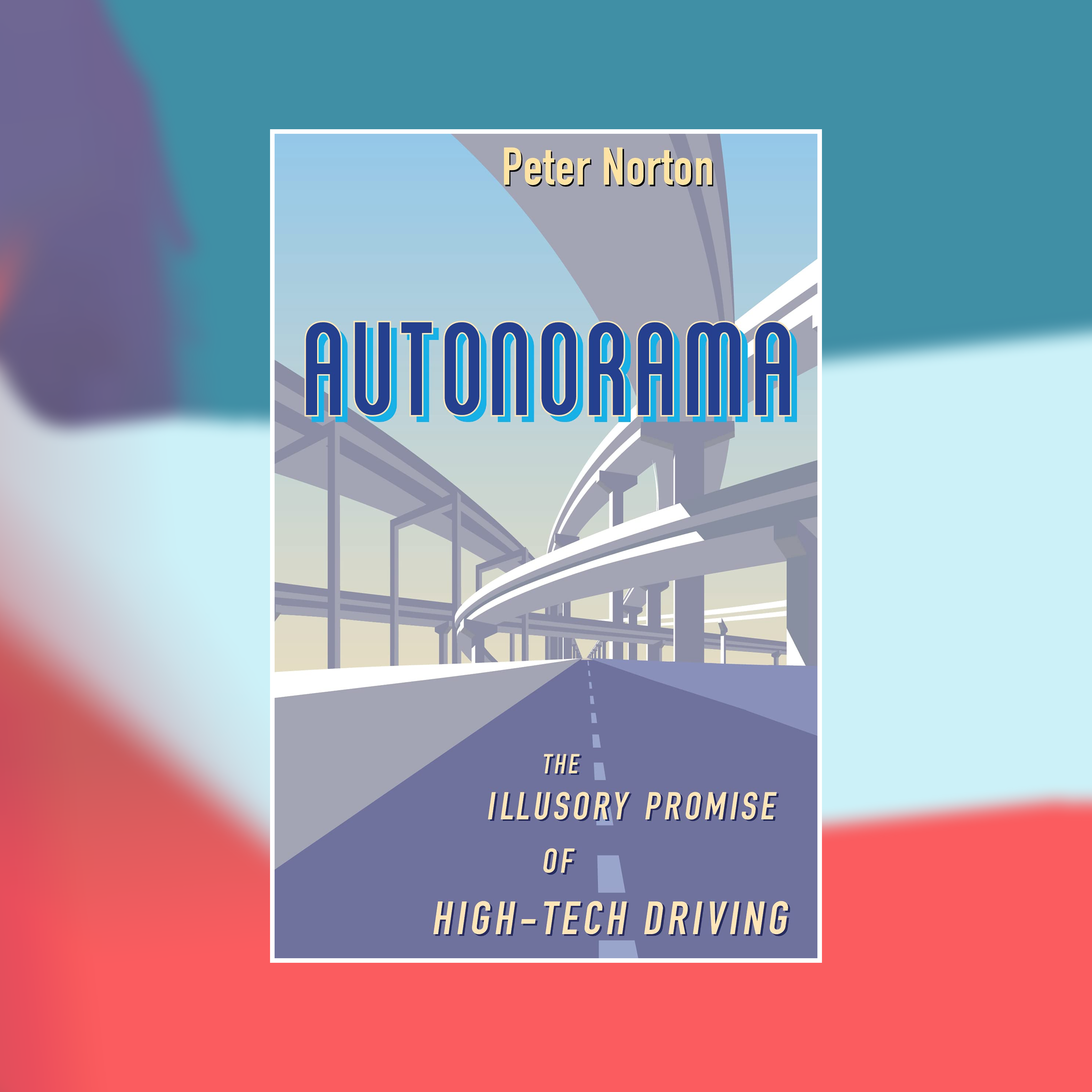 Book cover of Autonorama against an abstract painted background