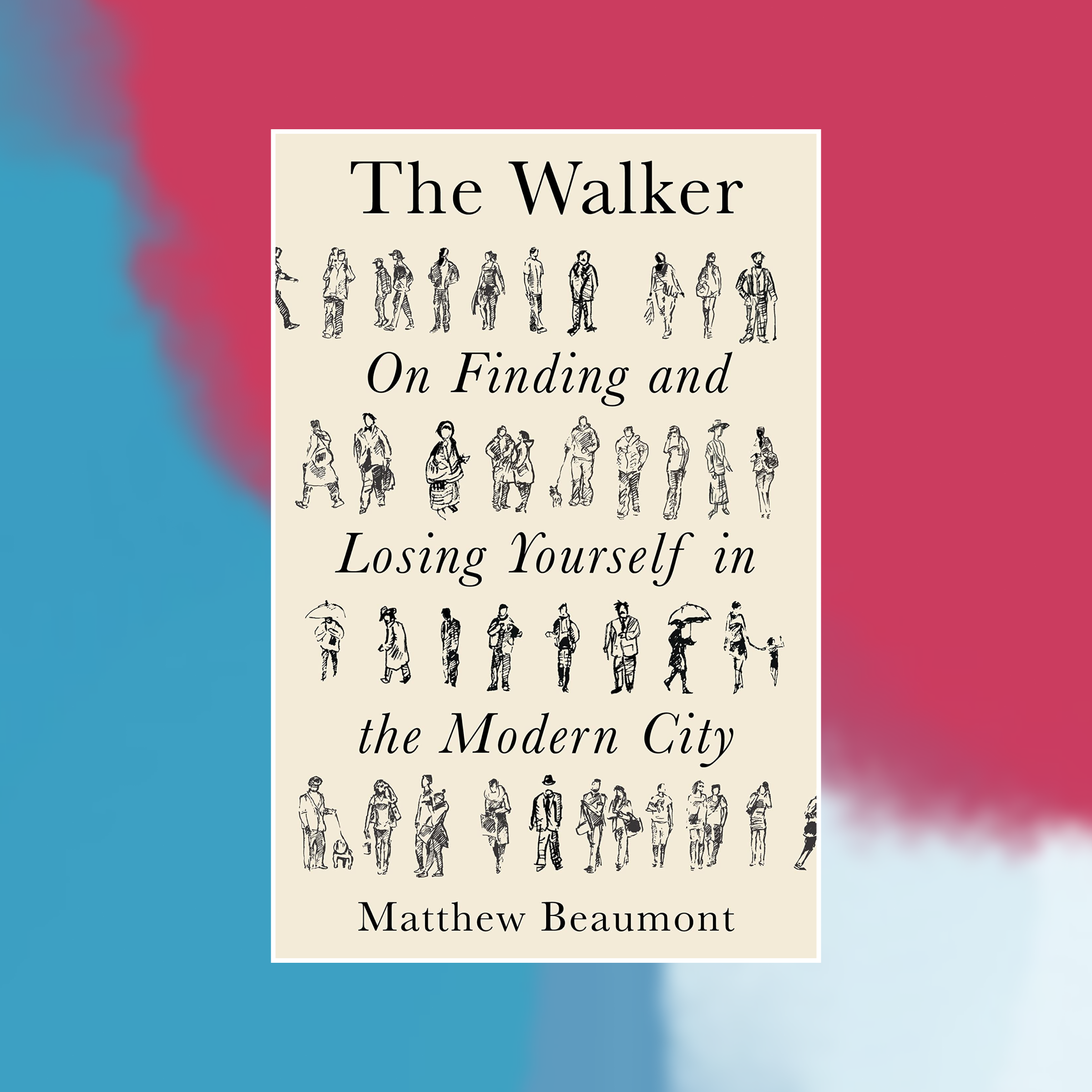 Book cover of The Walker against an abstract painted background