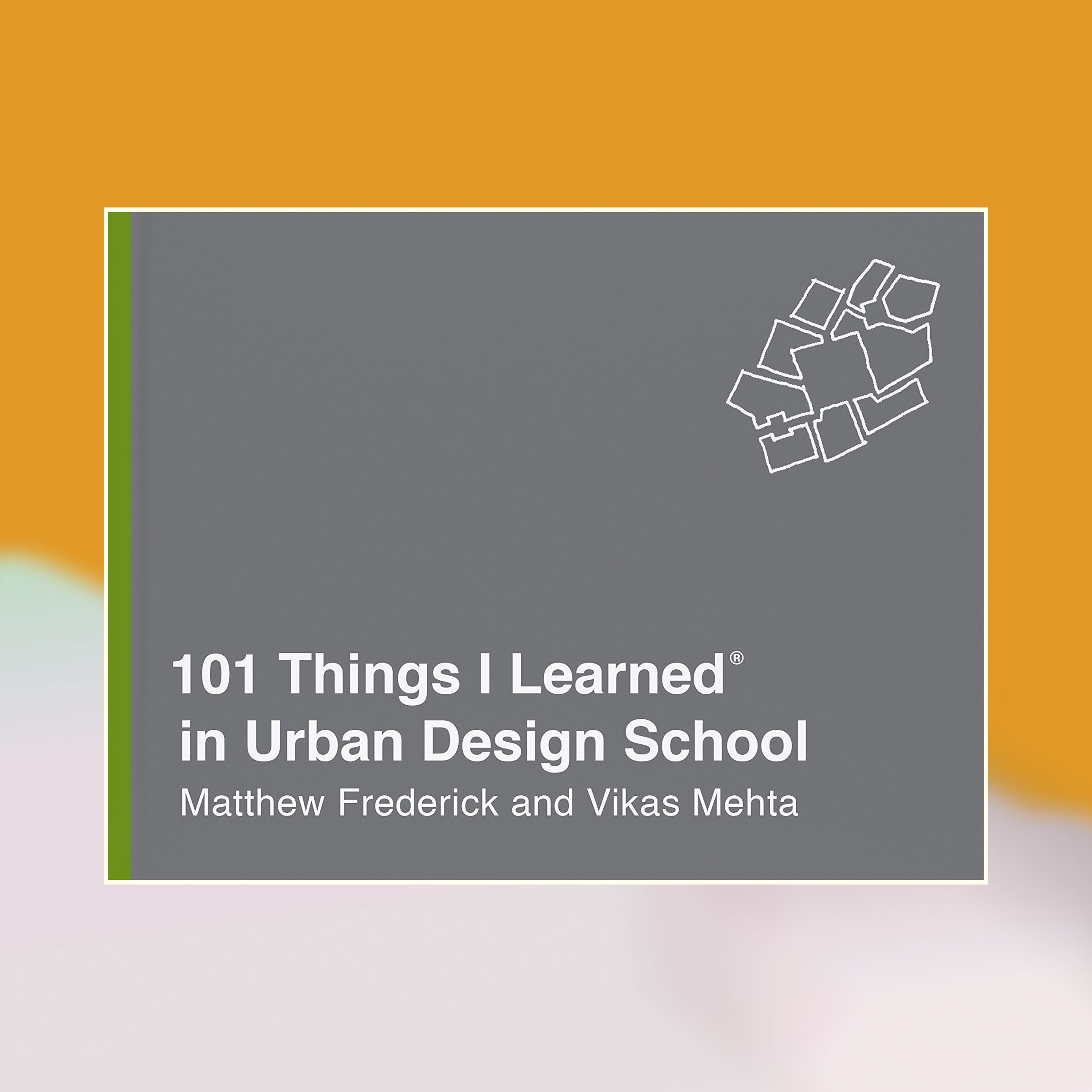 Book cover of Things I Learned in Design School against an abstract painted background